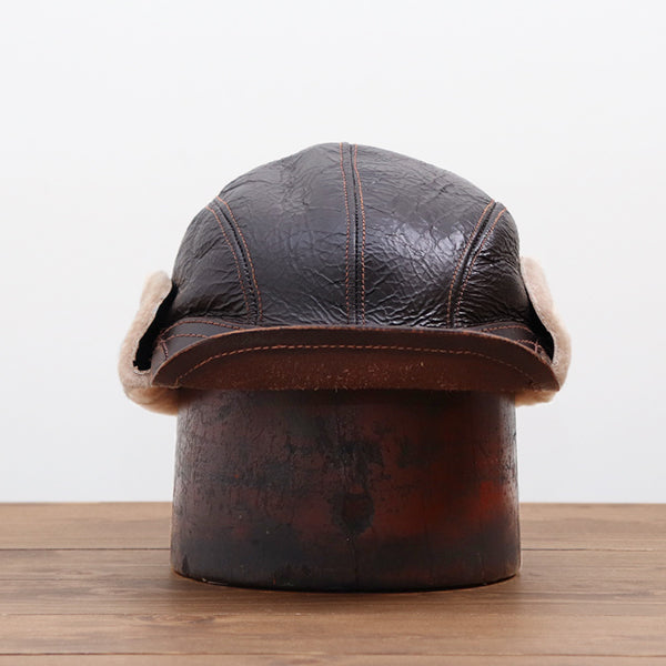 TYPE B-2 FLYING WINTER CAP / .50CAL COLLECTION VINTAGE FINISH / SEAL BROWN