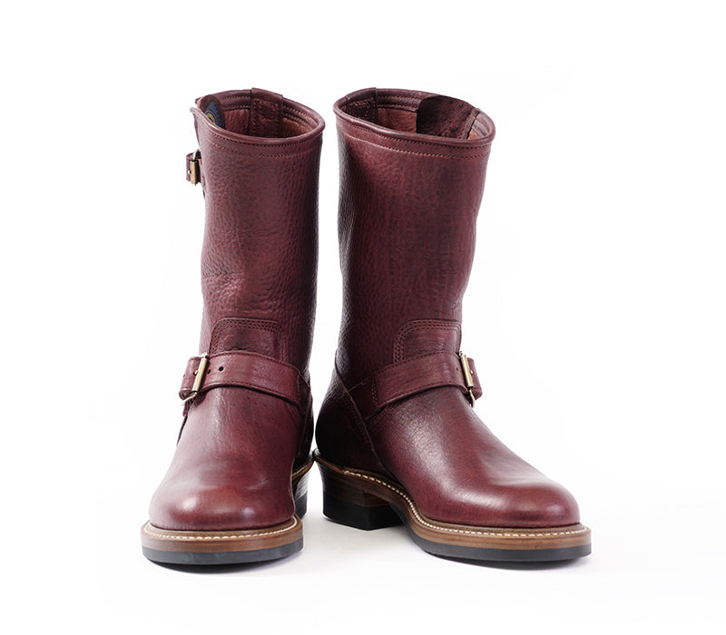 PRE-ORDER 2025 / WABASH ENGINEER BOOTS / EZO SHIKA DEERSKIN / BURNT BURGUNDY