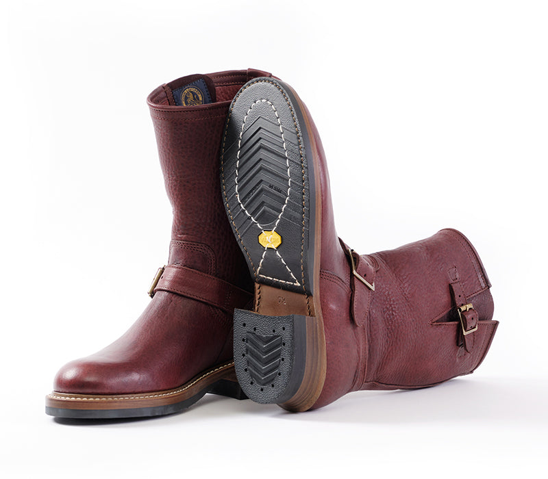 PRE-ORDER 2025 / WABASH ENGINEER BOOTS / EZO SHIKA DEERSKIN / BURNT BURGUNDY