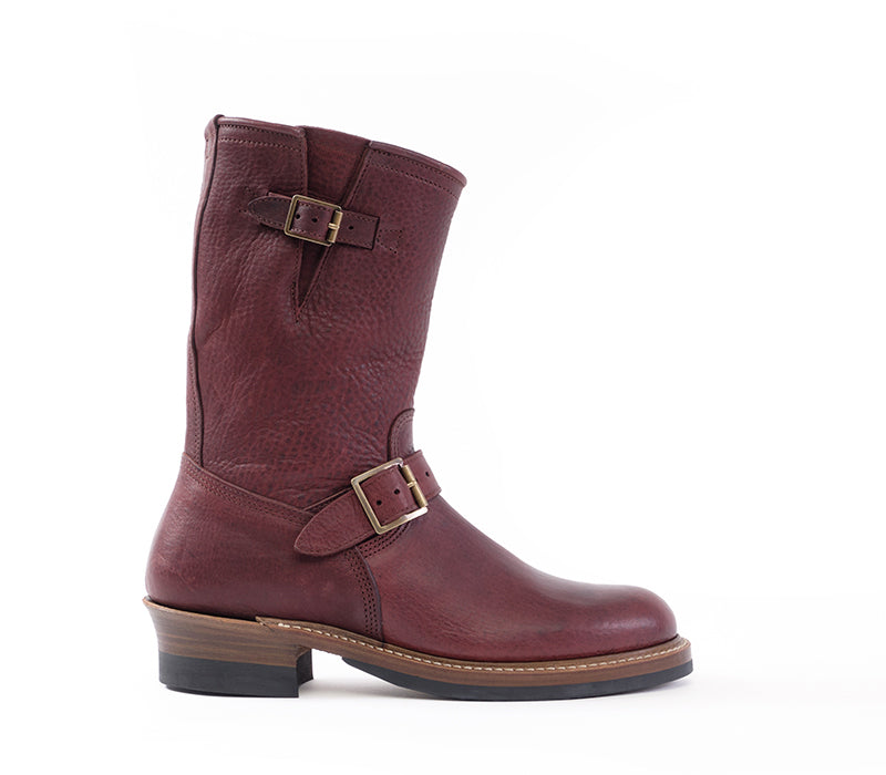 PRE-ORDER 2025 / WABASH ENGINEER BOOTS / EZO SHIKA DEERSKIN / BURNT BURGUNDY