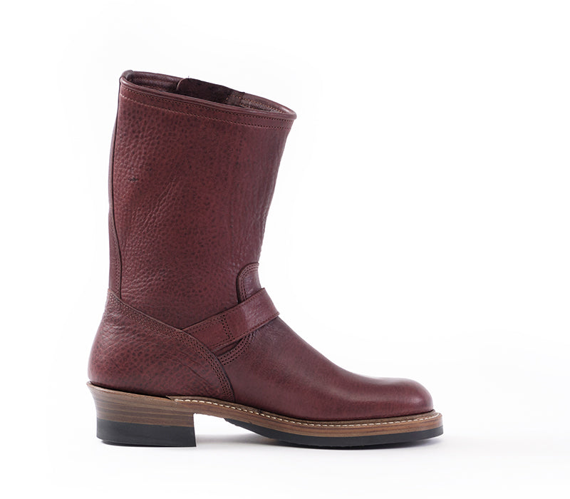 PRE-ORDER 2025 / WABASH ENGINEER BOOTS / EZO SHIKA DEERSKIN / BURNT BURGUNDY