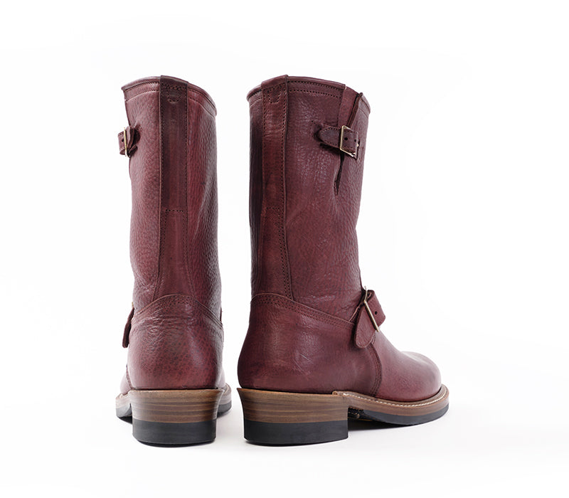 PRE-ORDER 2025 / WABASH ENGINEER BOOTS / EZO SHIKA DEERSKIN / BURNT BURGUNDY