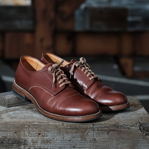 USN LOW QUARTER SHOES / FRENCH CALFSKIN / RUSSET BROWN